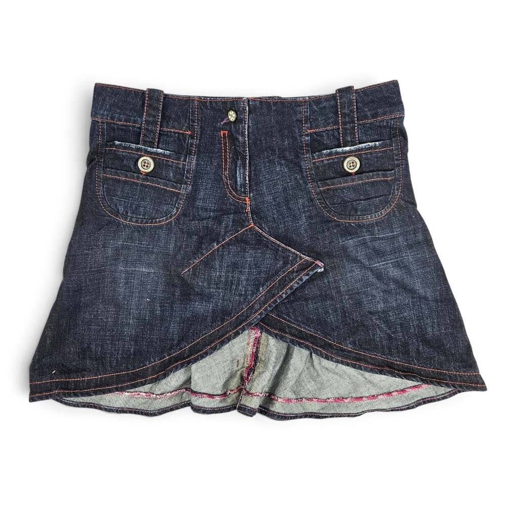 Y2K Dark Wash Denim Skirt Utility Euro - Size 28